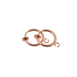 Rose Gold Brass Clip-on Hoop Earring Findings, for Non-pierced Ears, Cadmium Free & Lead Free, Rose Gold, 15.5x11x1.5~4.5mm, Hole: 1.8mm