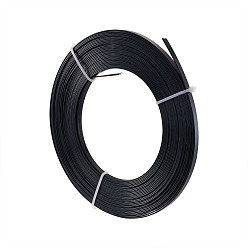 Черный Алюминиевая проволока, гибкая металлическая проволока, плоская проволока, ободок для изготовления украшений из кабошонов, чёрные, 5x1 мм, около 32.8 футов (10 м) / рулон