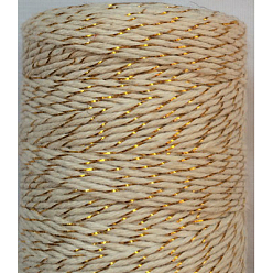 Verge D'or 4 corde en coton macramé, corde de coton torsadée, pour l'artisanat, emballage cadeau, verge d'or, 1mm, environ 32.8 yards (30m)/rouleau