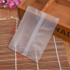 White Rectangle Frosted Plastic Cellophane Bags, for Bake Packaging, White, 13.5x10cm, Unilateral Thickness: 0.045mm, about 96~100pcs/bag
