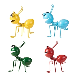 Mixed Color 4Pcs Cute Insect for Hanging Wall, Metal Art Ant Ornament, Cute Ant Fence Decorations, for Wall Garden Lawn Indoor Outdoor Decor, Mixed Color, 93x86x125mm