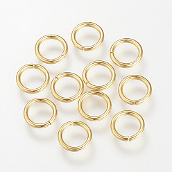 Золотой 304 кольца прыжок из нержавеющей стали, открытые кольца прыжок, золотые, 8x1.2 мм, внутренний диаметр: 5.6 мм