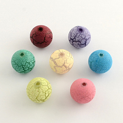 Mixed Color Spray Painted Acrylic Round Beads, Mixed Color, 20mm, Hole: 3mm, about 114pcs/500g