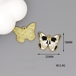 Черный Подвески из эмали и сплава, золотые, бабочка с подвеской в виде черепа, чёрные, 18x25 мм
