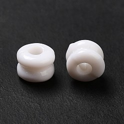 White Opaque Acrylic Beads, Column, White, 6x4.5mm, Hole: 2mm, about 4300pcs/500g