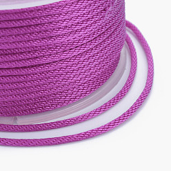 Orchid Polyester Braided Cords, for Jewelry Making Beading Crafting, Orchid, 2mm, about 21.87 yards(20m)/roll