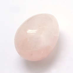 Rose Quartz Gemstone Egg Stone, Pocket Palm Stone for Anxiety Relief Meditation Easter Decor, Natural Rose Quartz, 48~50x35~38mm
