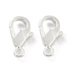 Silver 925 Sterling Silver Lobster Claw Clasps, Parrot Trigger Clasps, Teardrop, Silver, 11x6x2.4mm, Hole: 1.2mm
