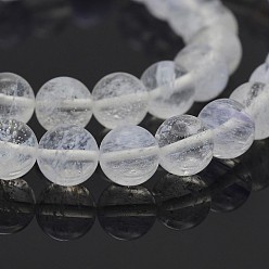 Lavender Round Lavender Glass Beads Strands, 10mm, Hole: 1mm, about 40pcs/strand, 15.7 inch