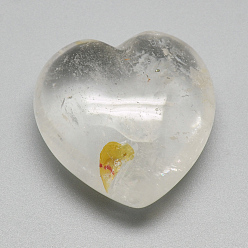 Cristal de cuarzo Piedras curativas de cristal de cuarzo natural, corazón amor piedras, piedras de palma de bolsillo para el equilibrio de reiki, 29~30x30~31x12~15 mm