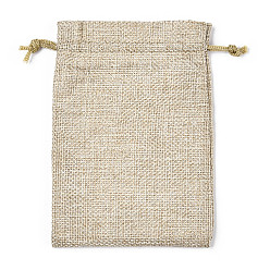 Blé Sachets d'emballage de jute, sacs à cordonnet, blé, 14.5x10.5x0.5 cm