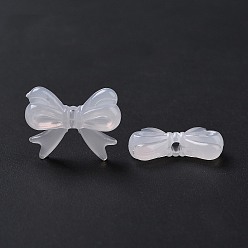 Snow Imitation Jelly Style Acrylic Beads, Bowknot, Snow, 14x18x4.5mm, Hole: 2mm, about 917pcs/500g