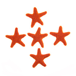 Оранжево-Красный Морская звезда ручной работы из шерсти, фетра, украшения, аксессуары, резинка для волос для детей своими руками Рождественская елка, оранжево-красный, 70 мм