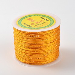 Gold Gold Line Round String Polyester Cords, Gold, 2mm, about 109.36 yards(100m)/roll