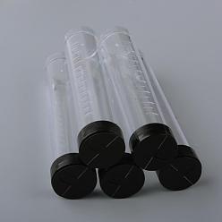 Clair Conteneurs de perle plastique, bouteille, colonne, clair, 106x21 mm, capacité: 20 ml (0.67 fl. oz)