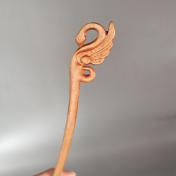 Cisne Palos de madera para el cabello, accesorios decorativos para el cabello vintage, patrón de cisne, 180 mm