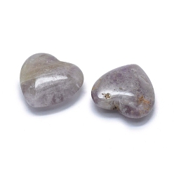 Améthyste Perles d'améthyste à chevrons naturels, la moitié foré, cœur, 19.5x20x6.5mm, Trou: 1mm