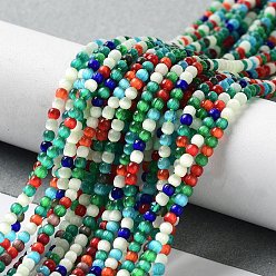Colorful Cat Eye Beads Strands, Round, Colorful, 2mm, Hole: 0.6mm, about 191~203pcs/strand, 14.96 inch~15.16 inch(38~38.5cm)