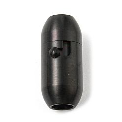Electrophoresis Black 304 fermoirs magnétiques à tube de verrouillage en acier inoxydable, Style mat, ovale, électrophorèse noir, 18x8mm, Trou: 4mm