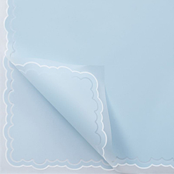 Bleu Ciel Clair Papier d'emballage de fleurs en plastique de style film de gelée, papier bouquet de fleuriste imperméable, bricolage, lumière bleu ciel, 580x580mm, 20 draps/sac