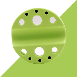 Vert Jaune Porte-gobelet d'encre de tatouage en silicone, pour l'outil de tatouage de maquillage permanent, plat rond, vert jaune, 8.5 cm, Trou: 4mm, 9mm, 15mm