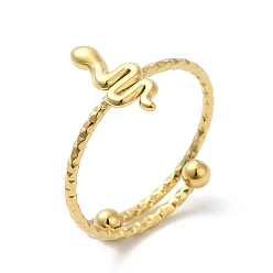 Настоящее золото 14K 304 регулируемое кольцо в виде змеи из нержавеющей стали для женщин, реальный 14 k позолоченный, внутренний диаметр: 18 мм
