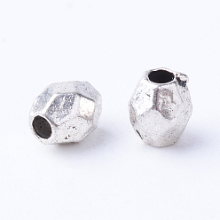 Antique Silver Tibetan Style Alloy Spacer Beads, Oval, Cadmium Free & Lead Free, Antique Silver, 4x3.5mm, Hole: 1mm, about 7600pcs/1000g