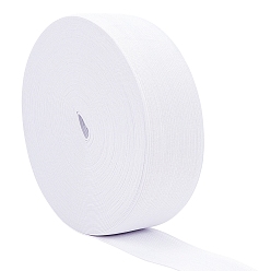 White Flat Elastic Rubber Cord/Band, Webbing Garment Sewing Accessories, White, 49mm, about 20m/Roll