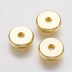 Настоящее золото 18K Spacer бисер латунные, реальный 24 k позолоченный, пончик, 8x2 мм, отверстие : 2 мм