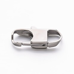 Stainless Steel Color 304 Stainless Steel Lobster Claw Clasps, Stainless Steel Color, 25x12x4.5mm, Hole: 7x6mm