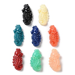 Mixed Color Carved Synthetic Coral Beads, Dyed, Sea Horse, Mixed Color, 12x6x4mm, Hole: 1.2mm