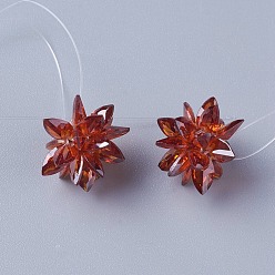 Terre De Sienne Perles de verre tissées, fleur / sparkler, fait de charmes en oeil de cheval, Sienna, 13mm