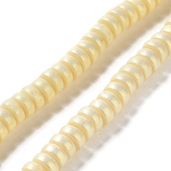Jaune Champagne Brins de perles en argile polymère peintes à la main, pour les fournitures de bricolage bijoux artisanat, disque, jaune champagne, 7x3mm, Trou: 2mm, Environ 112~123 pcs/chapelet, 14.92~15.94 pouce (37.9~40.5 cm)