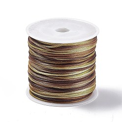 Tierra de siena Cordón de hilo de nailon teñido en segmento, cordón de satén de cola de rata, para la fabricación de la joyería diy, nudo chino, tierra de siena, 1 mm