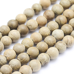 Bois Brins de perles en bois de camphre naturel, ronde, teint, 4~5mm, Trou: 1mm, Environ 98 pcs/chapelet, 15.55 pouce (39.5 cm)