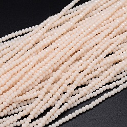 Linen Faceted Rondelle Glass Beads Strands, Linen, 2.8~3x2mm, Hole: 0.8mm, about 165~169pcs/strand, 15.7~16.1 inch(40~41cm)