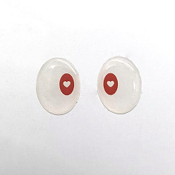 Красный Самоклеящиеся пластиковые кукольные глаза, ремесленные глаза, для изготовления кукол, овальные, красные, 17x13 мм