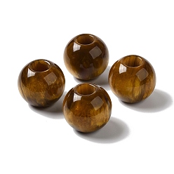 Saddle Brown Resin Glitter Large Hole Beads, Rondelle, Saddle Brown, 24.5x21.5~22mm, Hole: 8.5mm