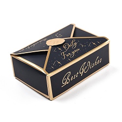Черный Складные творческие бумажные коробки, свадебные подарочные коробки, ящик для подарков, бумажные подарочные коробки в форме конверта, прямоугольные, чёрные, 7.1x10.5x3.5 см