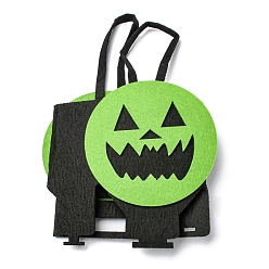 Green Devil Felt Halloween Candy Bags with Handles, Halloween Treat Gift Bag Party Favors for Kids, Green, 23cm, Bag: 12x12x6.3cm