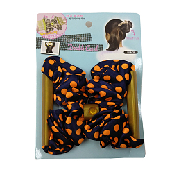 Midnight Blue Plastic Hair Bun Maker, Stretch Double Hair Comb, with Cloth, Midnight Blue, 75x100mm
