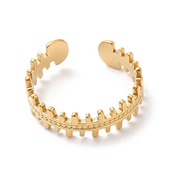 Золотой Ионное покрытие (ip) 304 открытое манжетное кольцо в форме молнии из нержавеющей стали для женщин, золотые, размер США 8 1/2 (18.5 мм)
