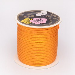 Dark Orange Nylon Thread, Rattail Satin Cord, Dark Orange, 1.5mm, about 114.82 yards(105m)/roll