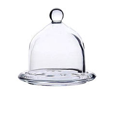 Claro Cubierta de cúpula de vidrio, vitrina decorativa, terrario de campana cloche con base de vidrio, Claro, 120x125 mm