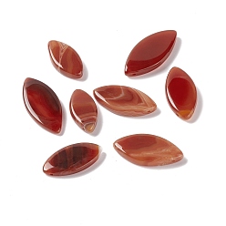 Red Agate Natural Red Agate Pendants, Horse Eye, 30.5~42.5x15~19.5x5~6.5mm, Hole: 0.8~0.9mm