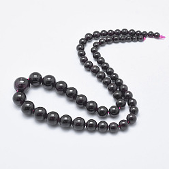 Grenat Grenat naturel diplômé colliers de perles, ronde, 16.5 pouce (42 cm)