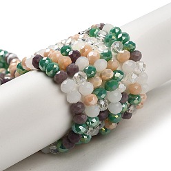 Chardon Chapelets de perles en verre, facette, rondelle, chardon, 8x6mm, Trou: 1mm, Environ 65~68 pcs/chapelet, 15.7~16.1 pouce (40~41 cm)