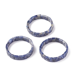 Sodalite Bracelets extensibles en sodalite naturelle, facette, rectangle, 2-3/8 pouce (6 cm)