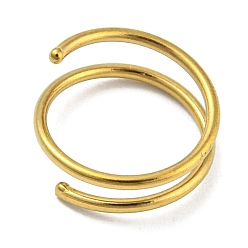 Oro Revestimiento iónico (ip) 316 anillo nasal doble de acero inoxidable para perforación simple, anillo de nariz en espiral, dorado, 9.5x6.5 mm, diámetro interior: 8 mm