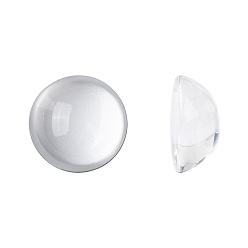 Clair Demi transparente cabochons de verre ronde, clair, 10x5mm
